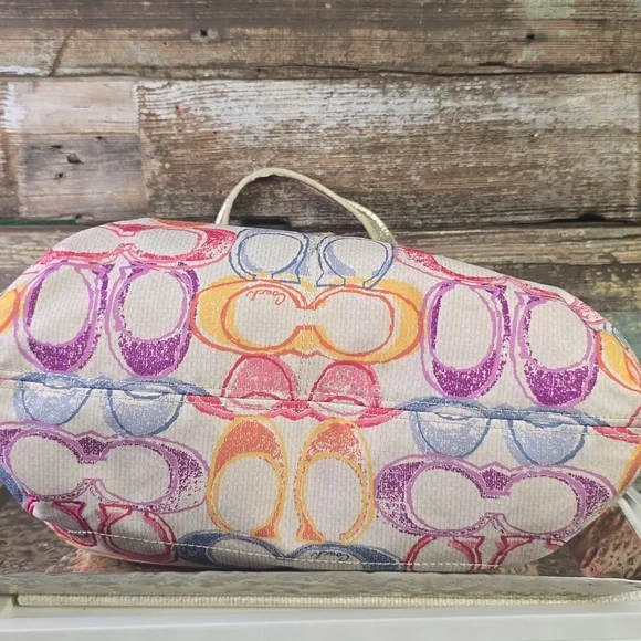 Coach Poppy Multicolor Signature Shoulder Bag - Picture 4 of 6